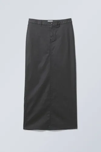 Rose Coated Maxi Skirt - Black