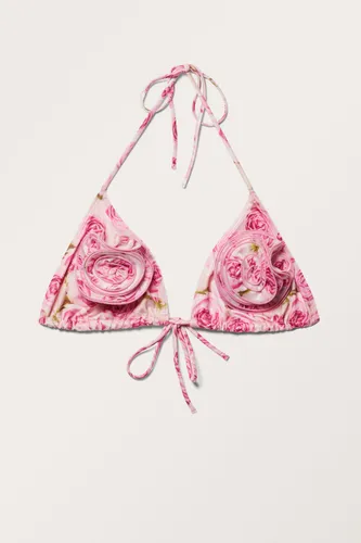 Rose Triangle Bikini Top - Pink