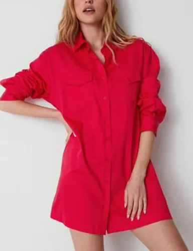 Rosie Womens Cotton Sateen PJ Top - 8 - Red, Red
