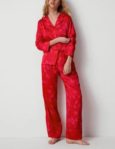 Rosie Womens Dream Satin™ Printed Pyjama Set - 8 - Red Mix, Red Mix