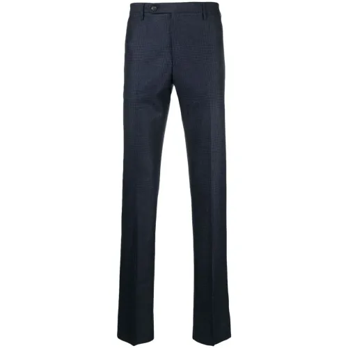 Rota , Checked wool pants ,Blue male, Sizes: