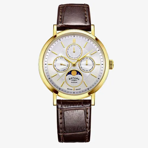 Rotary Dress Moonphase Brown Gold Watch GS05428/06