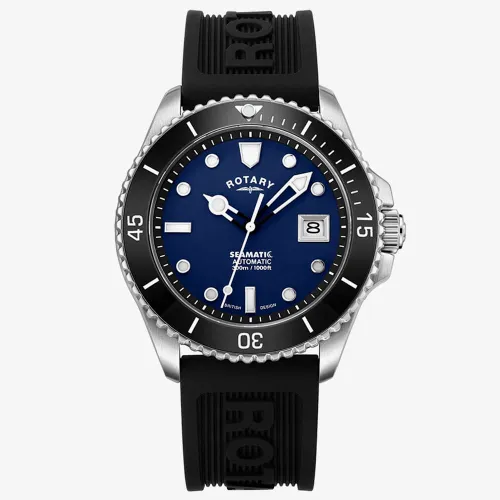 Rotary Seamatic Automatic Blue Dial Black Rubber Watch GS05430/88