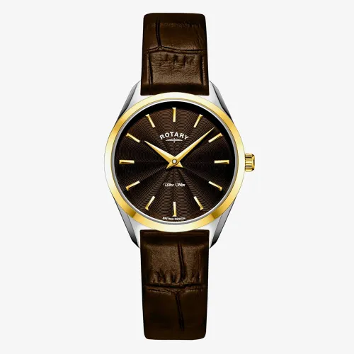 Rotary Ultra Slim Brown Leather Watch LS08011/49