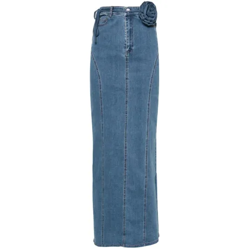 Rotate Birger Christensen , Blue Rotate Skirt with Back Slit ,Blue female, Sizes: