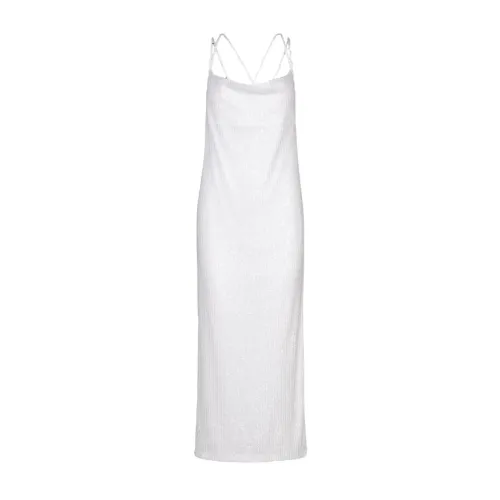 Rotate Birger Christensen , Elegant Slip-On Dress with Sequin Details ,White female, Sizes:
