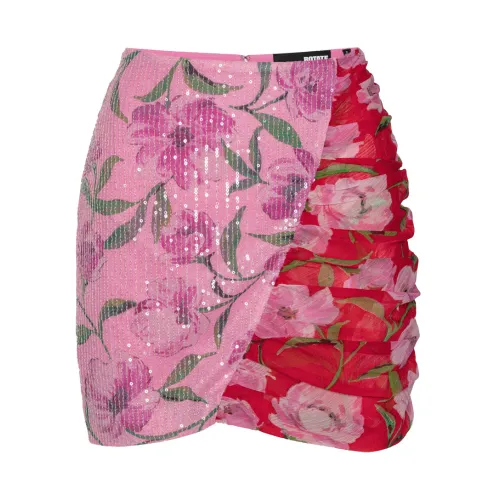 Rotate Birger Christensen , Floral Sequin Mini Skirt ,Pink female, Sizes: