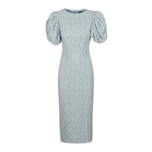 Rotate Birger Christensen , Lace Fitted Midi Dress ,Blue female, Sizes:
