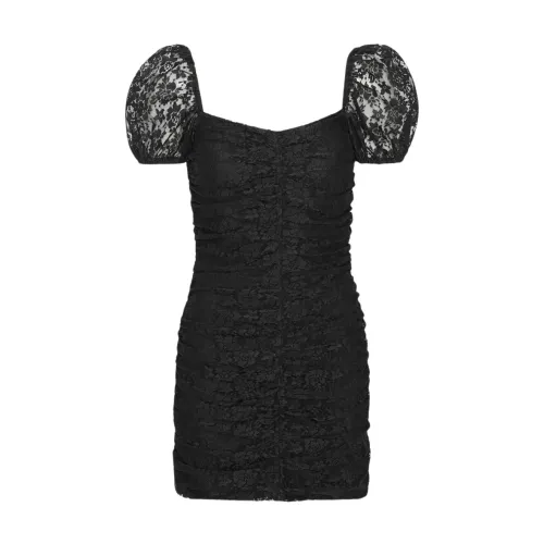 Rotate Birger Christensen , Lace Puff Sleeve Dress ,Black female, Sizes: