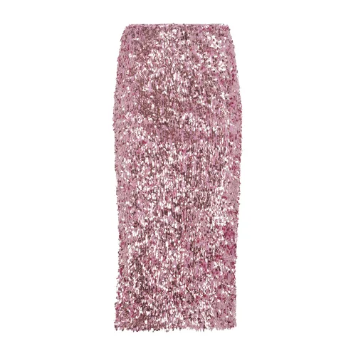 Rotate Birger Christensen , Pink Sequin Skirt with Rear Vent ,Pink female, Sizes: