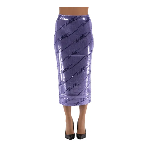 Rotate Birger Christensen , Sequin Midi Skirt ,Purple female, Sizes: