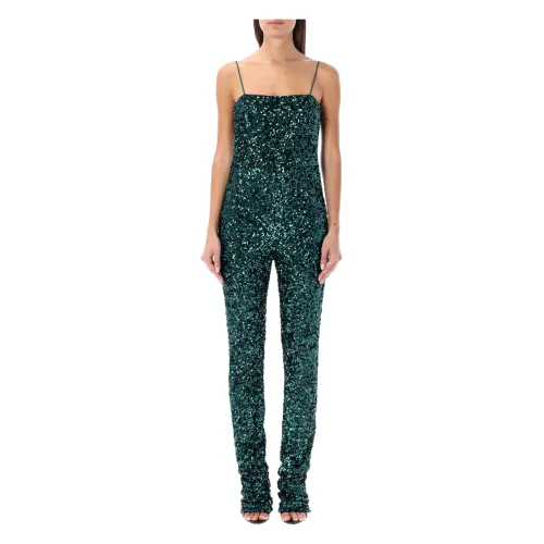 Rotate Birger Christensen , Teal Sequins Bodysuit ,Green female, Sizes: