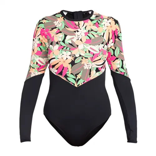Roxy Fashion Long Sleeve Swimsuit - Anthracite Palm
