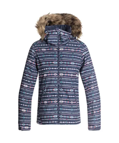 Roxy Girls Jet Snow Waterproof Insulated Ski Coat Jacket - Navy
