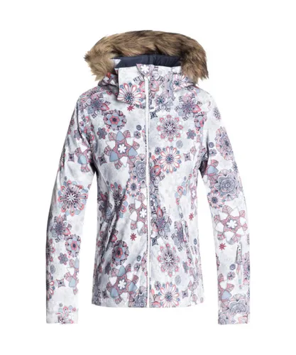 Roxy Girls Jet Snow Waterproof Insulated Ski Coat Jacket - White