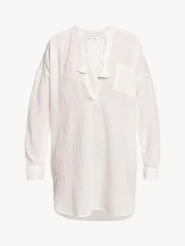 Roxy Shorelines Shirt Kaftan, Bright White - Bright White - Female