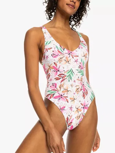 Roxy Tropical Print Swimsuit, White/Multi - White/Multi - Female