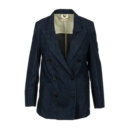 Roy Roger's , Denim Double-Breasted Jacket ,Blue female, Sizes: