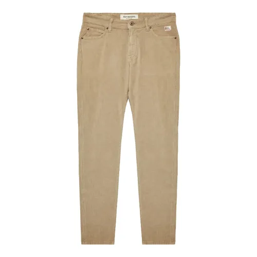 Roy Roger's , Slim Fit Corduroy Trousers ,Brown male, Sizes:
