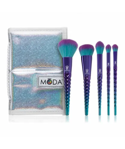 Royal Langnickel Womens Moda Mythical Pro Makeup Brushes 6PC Celestial Blue Travel Kit - One Size