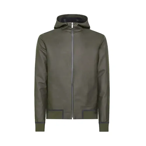 RRD , Military Rubber Effect Hooded Jacket ,Green male, Sizes:
