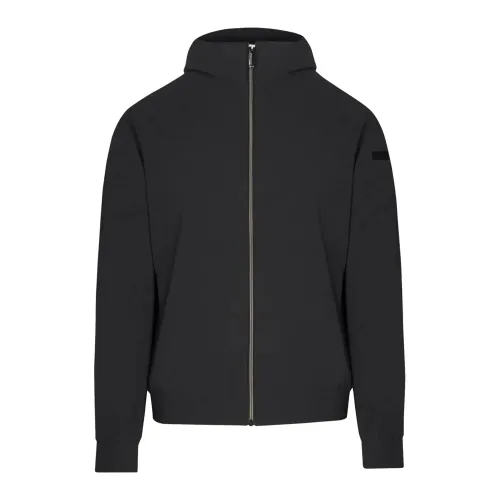 RRD , Technical Black Jacket with Zip and Hood ,Black male, Sizes: