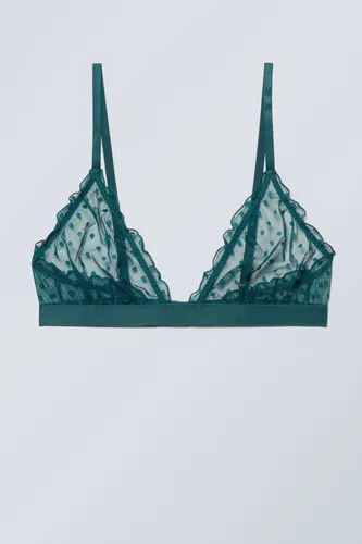 Ruffle Triangle Bralette - Turquoise