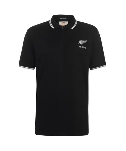 Rugby World Cup Team Mens Polo Shirt - Black Cotton