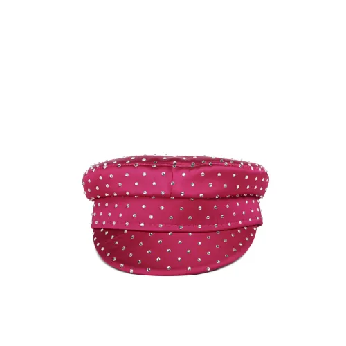 Ruslan Baginskiy , Pink Wide-Brimmed Crystal Hat ,Pink female, Sizes: