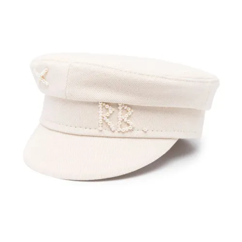 Ruslan Baginskiy , White Cotton Twill Hat with Faux-Pearl Logo ,White female, Sizes: