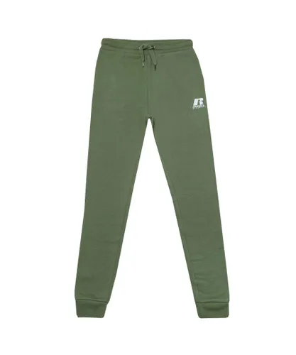 Russell Athletic Boys Boy's Junior Logo Jog Pant in Green Cotton
