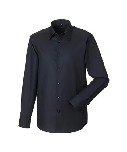 Russell Athletic Collection Mens Long Sleeve Easy Care Tailored Oxford Shirt (Black)