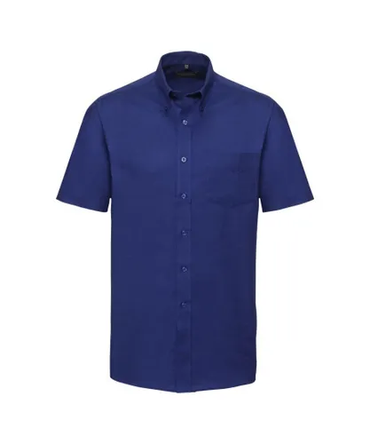 Russell Athletic Collection Mens Short Sleeve Easy Care Oxford Shirt (Bright Royal) - Multicolour