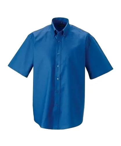 Russell Athletic Collection Mens Short Sleeve Easy Care Oxford Shirt (Oxford Blue)