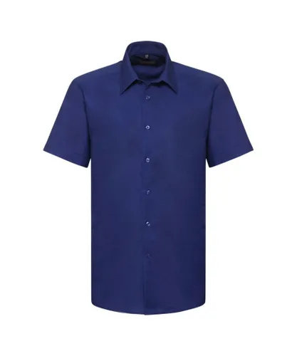 Russell Athletic Collection Mens Short Sleeve Easy Care Tailored Oxford Shirt (Bright Royal) - Multicolour