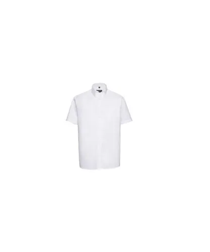 Russell Athletic Collection Mens Short Sleeve Easy Care Tailored Oxford Shirt (White)