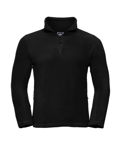 Russell Athletic Mens 1/4 Zip Outdoor Fleece Top (Black)