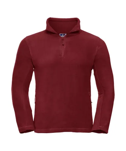 Russell Athletic Mens 1/4 Zip Outdoor Fleece Top (Classic Red)