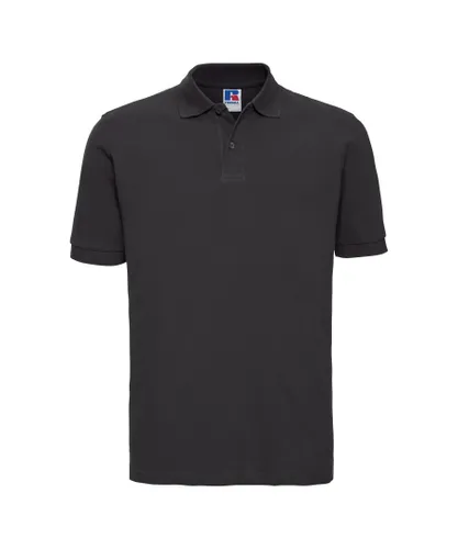 Russell Athletic Mens 100% Cotton Short Sleeve Polo Shirt (Black)