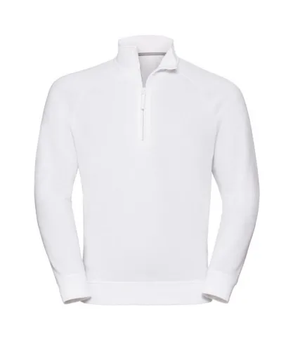 Russell Athletic Mens Authentic Quarter Zip Sweatshirt (White)