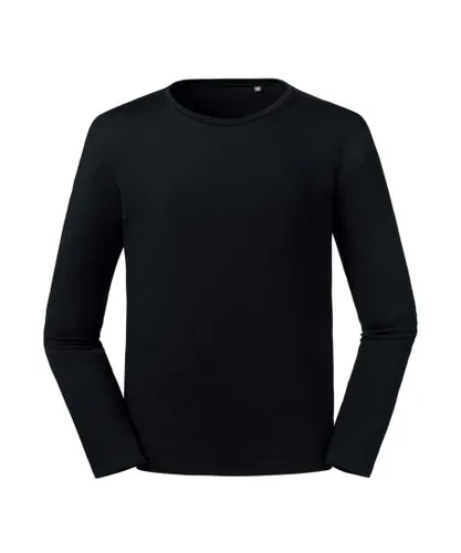 Russell Athletic Mens Pure Organic Long Sleeve T-Shirt (Black)