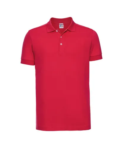 Russell Athletic Mens Stretch Short Sleeve Polo Shirt (Classic Red)