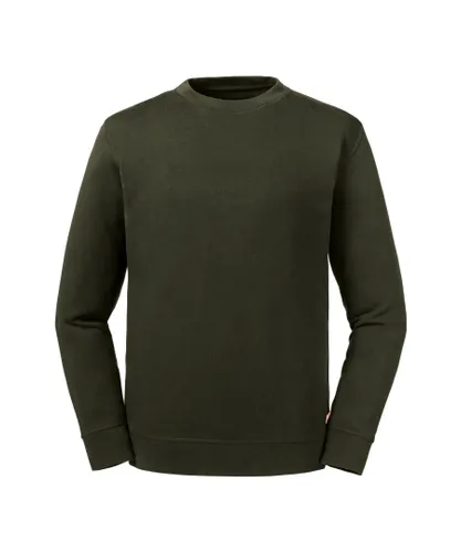 Russell Athletic Unisex Adult Reversible Organic Sweatshirt (Dark Olive) Cotton