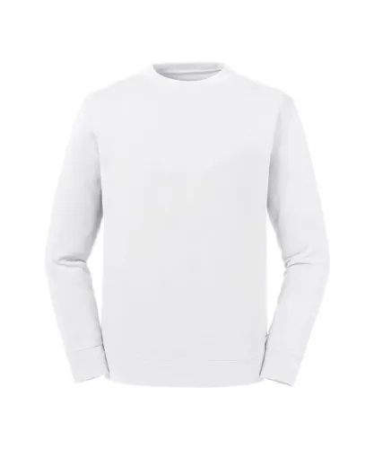 Russell Athletic Unisex Adults Pure Organic Reversible Sweatshirt (White) Cotton