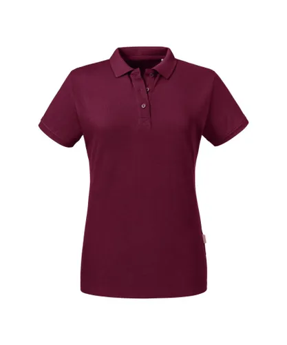 Russell Athletic Womens/Ladies Pure Organic Polo (Burgundy) Cotton