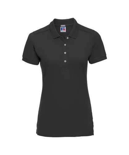 Russell Athletic Womens/Ladies Stretch Short Sleeve Polo Shirt (Black)