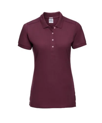 Russell Athletic Womens/Ladies Stretch Short Sleeve Polo Shirt (Burgundy)