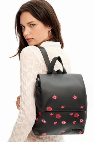S padded floral backpack - BLACK - U