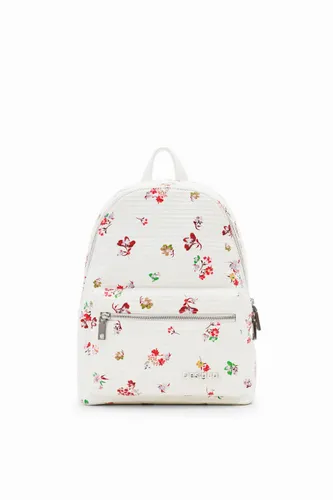 S textured floral backpack - WHITE - U