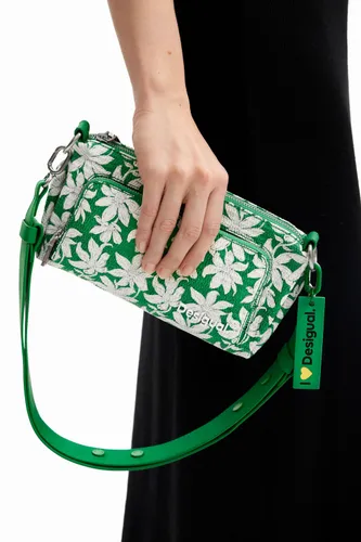 S textured floral crossbody bag - GREEN - U